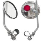 Espelho Retrovisor P / Moto Bike C/2pcs Redondo Cromado C/refletor Com Haste Alça Ajustável