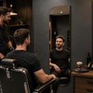Espelho Rocco 150cm Barbearia Moderna Salão Masculino Lapidado Vidro Temperado