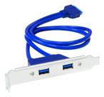 Espelho Usb 3.0 2 Portas Traseiro Desktop 19 Pinos Azul Espelho Usb 3.0 2 Portas Traseiro Desktop 19 Pinos Azul