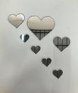 Espelhos Acrílico Decorativo Coração Quarto Sala Kit 7 Peças