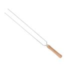 Espeto de Carne Para Churrasco Duplo Aço 95cm Mor Cabo de Madeira