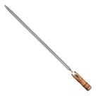 Espeto De Inox 55cm para Churrasco Cabo de Madeira