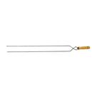 Espeto Duplo para Carne de Churrasco 75cm com Cabo de Madeira para Churrasqueira Aramefer