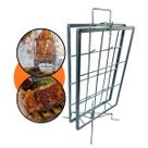 Espeto Grelha Churrasco Suporte Costela Fogo De Chão Espeto Assar Cordeiro Patagônico Costelão Aço Carbono Galvanizado Base Giratória 25KG