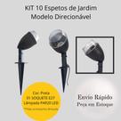 Espeto Jardim Direcionável Giro 360º Policarbonato PAR20 LED