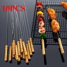 Espetos De Churrasco Reutilizáveis Em Aço Inoxidável 10PCS Ferramentas De Cozinha Para Camping E