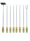 Espetos para churrasco 6 un + rastelo para brasa + garfo 49 cm