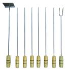 Espetos Para Churrasco 6 Un + Rastelo Para Brasa + Garfo 59 cm