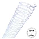 Espiral Plastico para encadernação 09mm Transparente c/ 100 Pcs