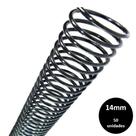 Espiral Plastico para encadernação 14mm Preto c/ 50 Pcs