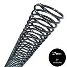 Espiral Plastico para encadernação 17mm Preto c/ 50 Pcs