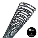 Espiral Plastico para encadernação 33mm Preto c/ 27Pcs