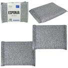 Esponja / bucha para limpeza anti-risco multiuso prata com 3 pecas 12x8,5cm