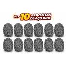 Esponja de aço inox para limpeza pesada com 10 unidades cada pesando 20g