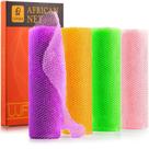 Esponja de banho UJFQBH African Net Long Net Exfoliating x4 (roxa, laranja, verde, rosa)