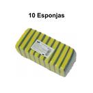 Esponja Multiuso Limpeza Pesada Lavar Louça Dupla Face Verde Amarela Resistente 11cm 1/3/10 unidades