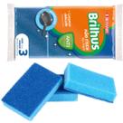 Esponja Não Risca Brilhus Com 3 Unid. Azul Multiuso Bettanin