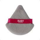 Esponja Puff Para Pó Ruby Kisses Triangular Cinza e Rosa