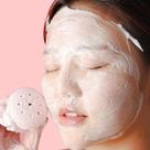 Esponja Silicone Rosa Limpeza Facial Esfoliar Poro Profundo
