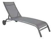 Espreguicadeira Aluminio Rodas 4 Posicoes Ate 160kg - Cinza