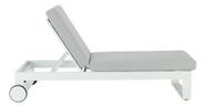 Espreguicadeira Aluminio Rodas 4 Posicoes Ate 200kg - Branca