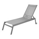 Espreguiçadeira Área Externa Itaguá Rivatti em Alumínio com Tela Mesh Grafite com Rodas