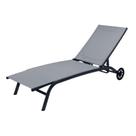 Espreguiçadeira Chaise Outdoor Externa Tamandaré Rivatti em Aluminio Tela Mesh Grafite c/ Rodinhas Espreguiçadeira Chaise Outdoor Externa Tamandaré Rivatti em Aluminio Tela Mesh Grafite c/ Rodinhas