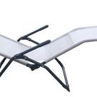 Espreguicadeira Cinza Aco Reclinavel 2 Posicoes 99x60x142 Cm