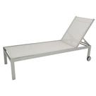 Espreguiçadeira de Alumínio e Tela Sling Modelo Gaivota com Rodas Menores