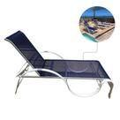 Espreguiçadeira De Piscina em Alumínio e Tela Sling Modelo Ondulada