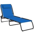 Espreguiçadeira dobrável Outsunny 4 posições reclinável azul