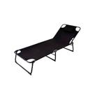 Espreguiçadeira Dobrável Praia Piscina Aço 1,80m Assento Tipo Cama Preto Jac Pack Espreguiçadeira Dobrável Praia Piscina Aço 1,80m Assento Tipo Cama Preto Jac Pack