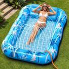 Espreguiçadeira inflável para piscina Dsquu 196 x 122 cm com spray refrescante