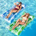 Espreguiçadeira inflável para piscina Sloosh, 2 pacotes GG com apoio de cabeça Espreguiçadeira inflável para piscina Sloosh, 2 pacotes GG com apoio de cabeça