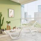 Espreguiçadeira Lagoa com Rodas Branca