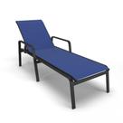 Espreguiçadeira Piscina Praia Alumínio Preto Tela Azul Espreguiçadeira Piscina Praia Alumínio Preto Tela Azul
