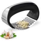 Espremedor Amassador de Alho Triturador em Aço Inox Alça em ABS Prensa Manual com Pressão Fácil Prático Rápido Cozinha Culinária Multifuncional