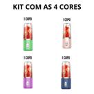 Espremedor Elétrico Mini Liquidificador Portátil Suco Alimento Misturador Smoothie 6 Lâminas POPYO CORES:1 COPO KIT 4 CO