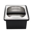 Espresso Knock Box DIBTSA em aço inoxidável com suporte 18,5x17x10,8cm