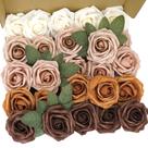 Espuma de flor artificial Rose Exoment Real Touch com haste 25 unidades