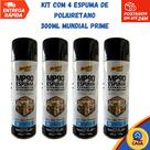 Espuma de Poliuretano Expansiva 300ml 190g Mundial Prime Selante Vedação - kit com 4un Espuma de Poliuretano Expansiva 300ml 190g Mundial Prime Selante Vedação - kit com 4un