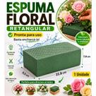 Espuma Floral Retangular Para Arranjos Flores Naturais e Artificiais 22,8cm