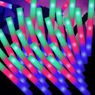 Espuma LED Glow Sticks SHQDD de 16 polegadas, 100 unidades com 3 modos de festa