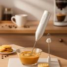 Espumador De Leite Elétrico Recarregável Café Cremoso Chocolate Quente Cabo USB 2 Batedores