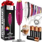 Espumador de Leite Zulay Potent Rosa e Dourado - com 4 Baterias Duracell