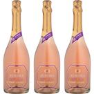 Espumante Aurora Zero Álcool Rose Kit 03 Unidades Garrafa 750ml