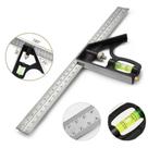 Esquadro Combinado Inox Com Nível Régua 30cm De 12 Polegadas Ferramenta Multifuncional
