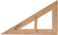 Esquadro De Madeira Mdf 60 Escala - Quadro Branco / Verde