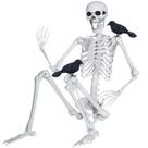 Esqueleto de Halloween LOSFOTBO 165 cm com corvos realistas