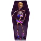 Esqueleto no Caixão Dançante Musical com Led Enfeite para Decoração de Halloween Caveira
